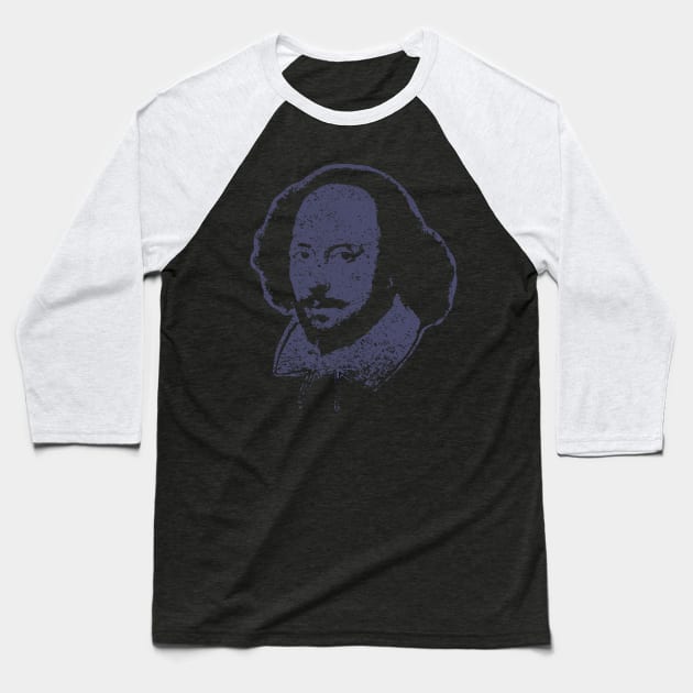 Embrace Literary Brilliance - William Shakespeare Pop Art Design From the Chandos Portrait Baseball T-Shirt by pelagio